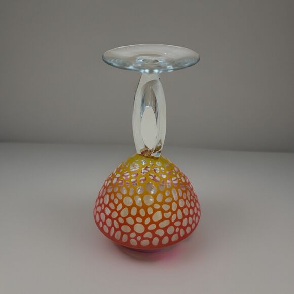 Retro Vintage Glass Ombré Martini Glass W/ Double Twist Stem 6.75”H - Picture 6 of 8